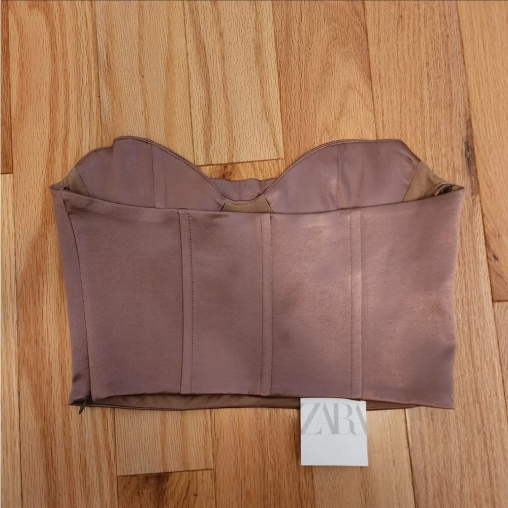 Zara Satin Mauve Crop Top